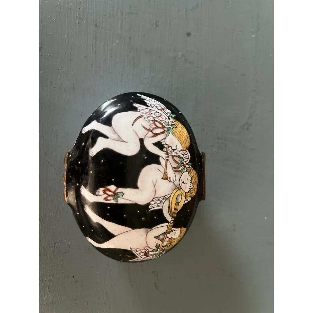 Chinemel B. Yee Celestial Musical Angels Enamel Trinket Box